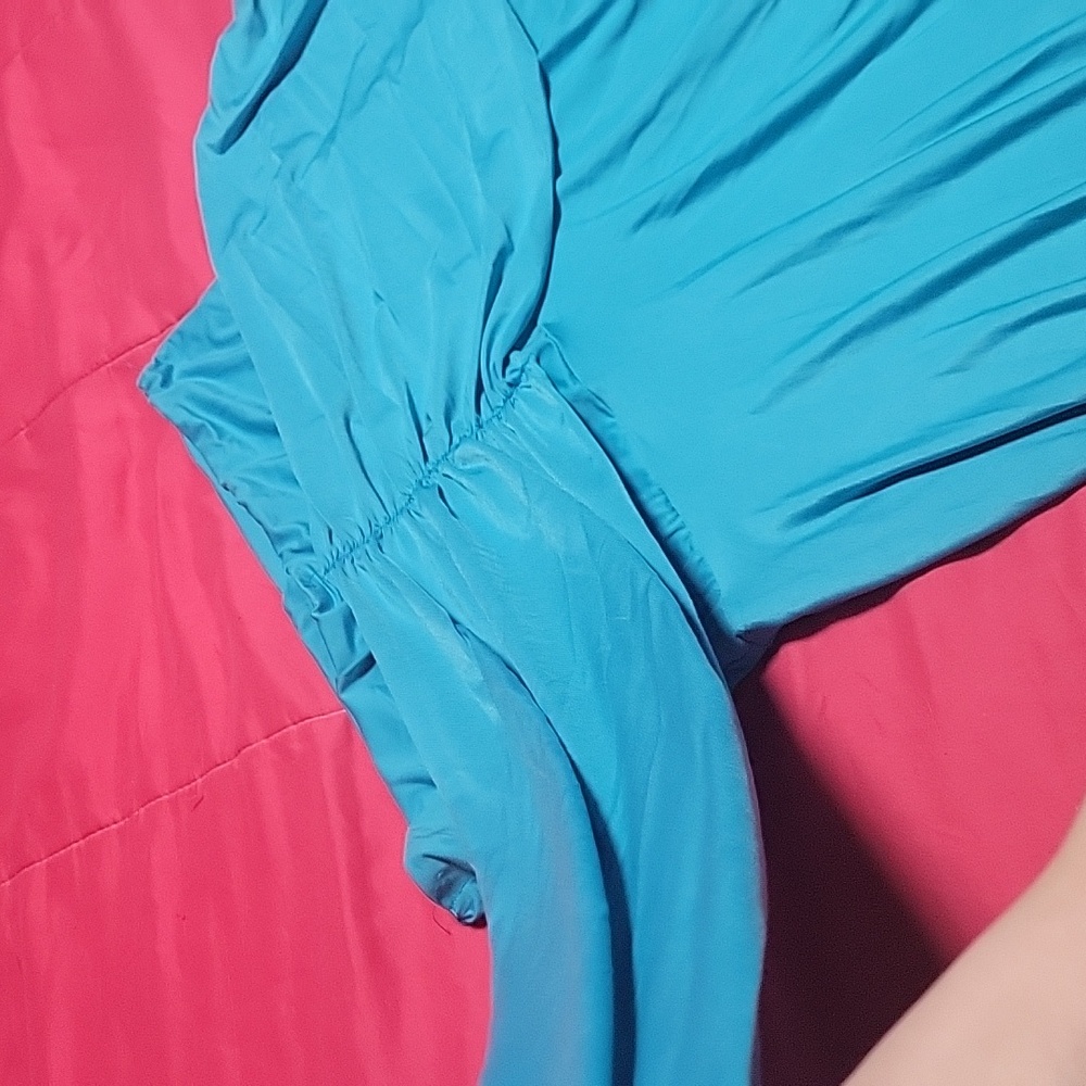 Blue strapless wrap dress - Picture 8 of 8